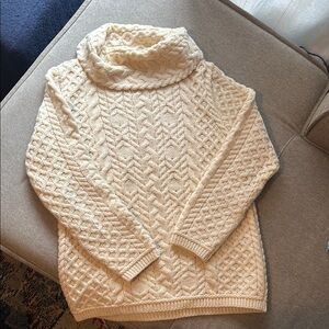 Aran Crafts Cream Cowl Neck Sweater